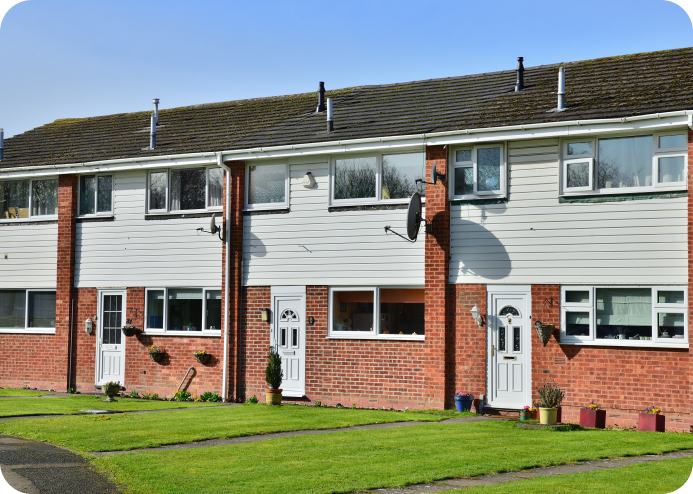Front view of a UK letting property showing the exterior layout of the homes managed within a rental portfolio.